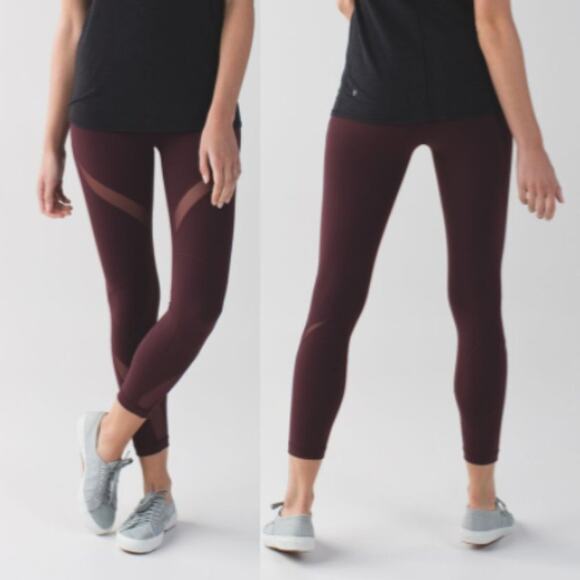 Lululemon High Times Pant (Wrap Mesh) in Bordeaux - Picture 1 of 7
